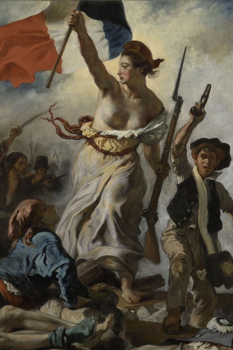 Détail de la Liberté guidant le peuple, un chef-d’œuvre de la peinture française au Louvre